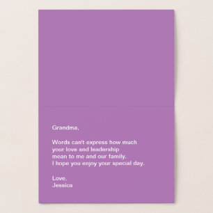 Happy Moederdag voor mijn grootmoeder Elegant Gold Folie Kaarten