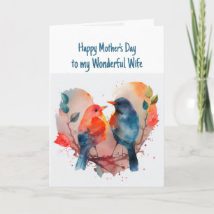 Happy Moederdag Vrouw Schattige Birds Kaart
