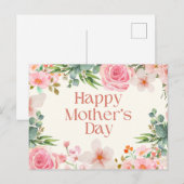 Happy Moederdag Waterverf Flowers Feestdagenkaart (Voorkant / Achterkant)