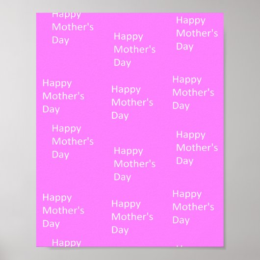 Happy moederdag white-tekst poster (Voorkant)