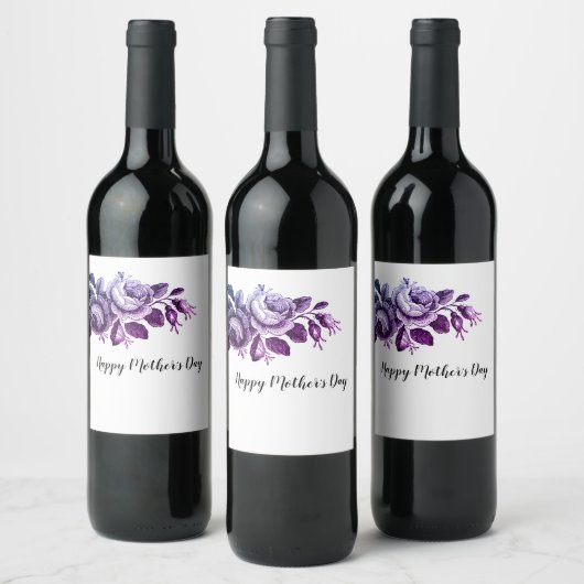 Happy Moederdag Wijn Etiket (Flessen)