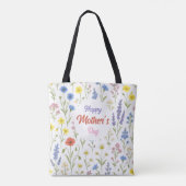 Happy Moederdag Wildflower Canvas tas (Achterkant)
