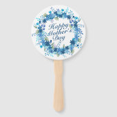 Happy Moederdag Winter Floral krans Hand Fan Handwaaier (Voorkant)