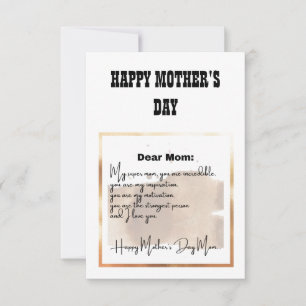 HAPPY MOEDERDAG WISHES/ SPECIALE BRIEF VOOR MOM KAART