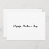 Happy Moederdag wit zwart elegant script kaart (Voorkant / Achterkant)