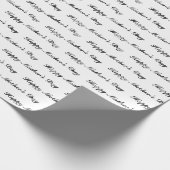 Happy Moederdag wit zwart script elegant chic Cadeaupapier (Hoek)