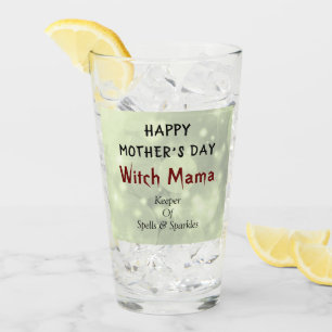 Happy Moederdag Witch Mama design Glas