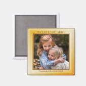 Happy Moederdag Yellow Photo Magnet Magneet (Voorkant / Achterkant)