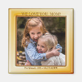 Happy Moederdag Yellow Photo Magnet Magneet (Voorkant)