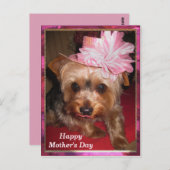 Happy Moederdag Yorkie Briefkaart (Voorkant / Achterkant)