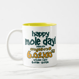 Happy MOle DAY! (Avogadro-nummer) Tweekleurige Koffiemok