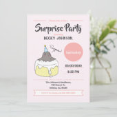 Happy Mole Surprise verjaardagsfeestje, Peach Pink Kaart (Staand voorkant)