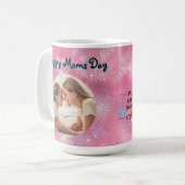 Happy Moms Day Glitter Foto Mok Moederdag Gift (Voorkant links)