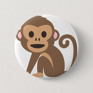 Happy Monkey-Cartoon Ronde Button 5,7 Cm