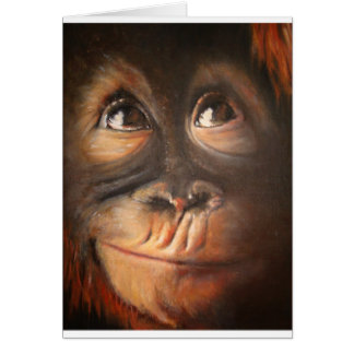 Happy Monkey glimlachend olie schilderend Oranguta