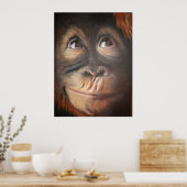 Happy Monkey Secret Pensée Huile Peinture Poster (Cuisine)