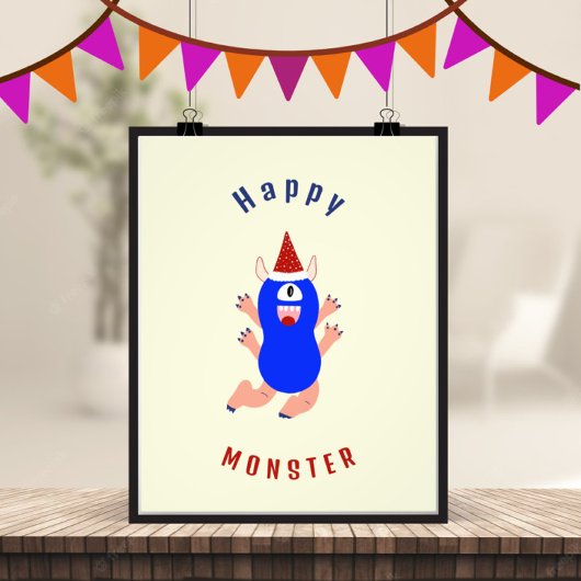 Happy Monster Foto Afdruk