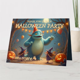 Happy Monster Halloween Party voor kinderen Kaart