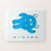 Happy Monster met voornaam, klein Kind Legpuzzel (Horizontaal)
