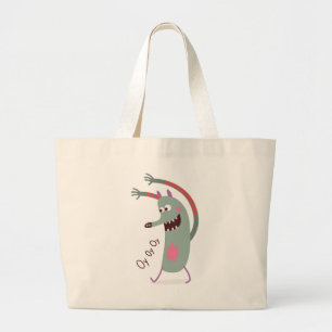 HAPPY MONSTER OY OY OY OY PERSONALISEERDE Canvas t Grote Tote Bag