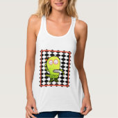 HAPPY MONSTER VOGUE BELLA CANVAS TANK W/NAME (Voorkant)