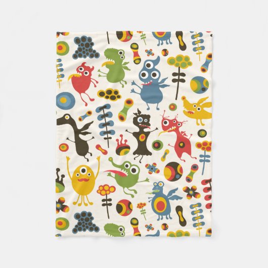 Happy Monsters Fleece Deken (Voorkant)