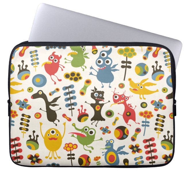 Happy Monsters Laptop Sleeve (Voorkant)