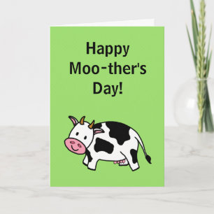 Happy Moo-ther's Day Moo Koe met Pink Udder Kaart