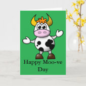 Happy Moo-ve Day Kaart (Gele Bloem)