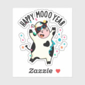 Happy Moo Year Funny Koe Pun Sticker (Vel)