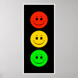 Happy Moody Stoplight Poster