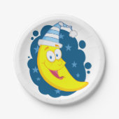 Happy Moon Face Papieren Bordje (Voorkant)
