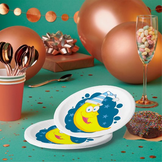Happy Moon Face Papieren Bordje