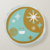 Happy Moon-kussen Rond Kussen (Achterkant)