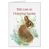 Happy Mothering Sunday Blank Cute Bunny Rabbit (Voorkant)
