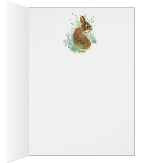Happy Mothering Sunday Blank Cute Bunny Rabbit (Binnen (Rechts))