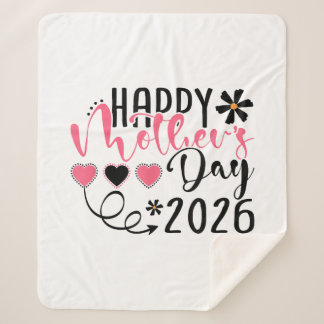 Happy Mothers Day 2026 for Women Mom Grandma Mothe Sherpa Deken