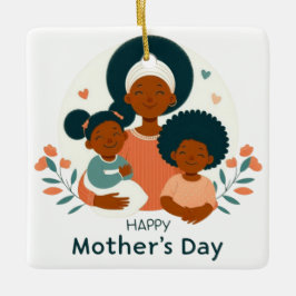 Happy Mother's Day - A Mom's Loving Embrace Keramisch Ornament