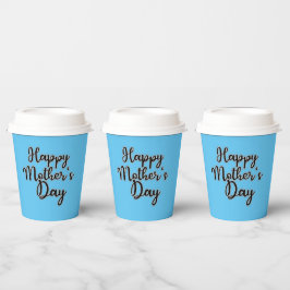 Happy Mothers Day Blue Papieren Bekers