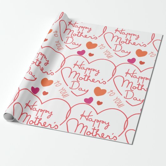 Happy Mothers Day Cadeaupapier (Uitgerold)