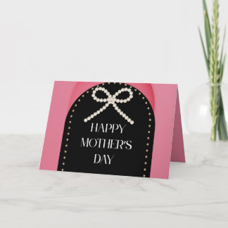 Happy Mother's Day Card Pink Gold Black  Bedankkaart
