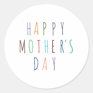 Happy Mothers Day Colorful font Ronde Sticker