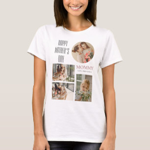 Happy Mothers Day   Eenvoudig Modern Script 4 Foto T-shirt