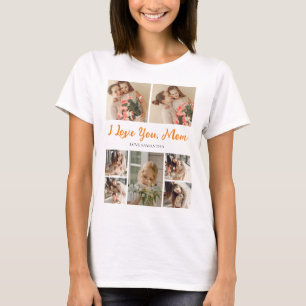 Happy Mothers Day Eenvoudig Modern Script 7 Foto T-shirt