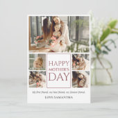 Happy Mothers Day | Eenvoudige moderne scriptfoto Feestdagenkaart (Staand voorkant)