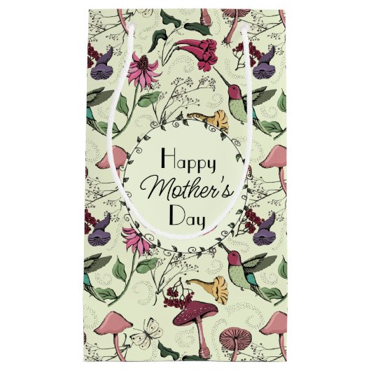 Happy Mothers Day Enchanted Garden kolibrie Klein Cadeauzakje (Voorkant)