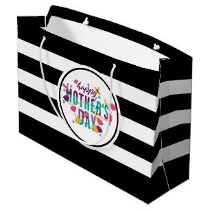 Happy Mothers Day Floral & typografie Groot Cadeauzakje