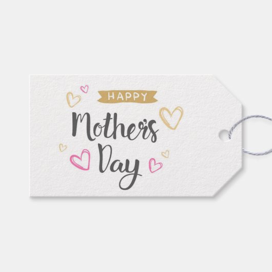Happy Mothers Day Gift Labels Cadeaulabel (Voorkant (Horizontaal))