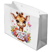 Happy Mothers Day Giraffe Groot Cadeauzakje (Achterkant Gekanteld)