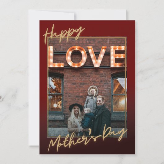 Happy Mothers Day Gold Foil Texture Carte photo (Devant)